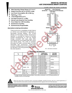 SN74HC163PWR datasheet  